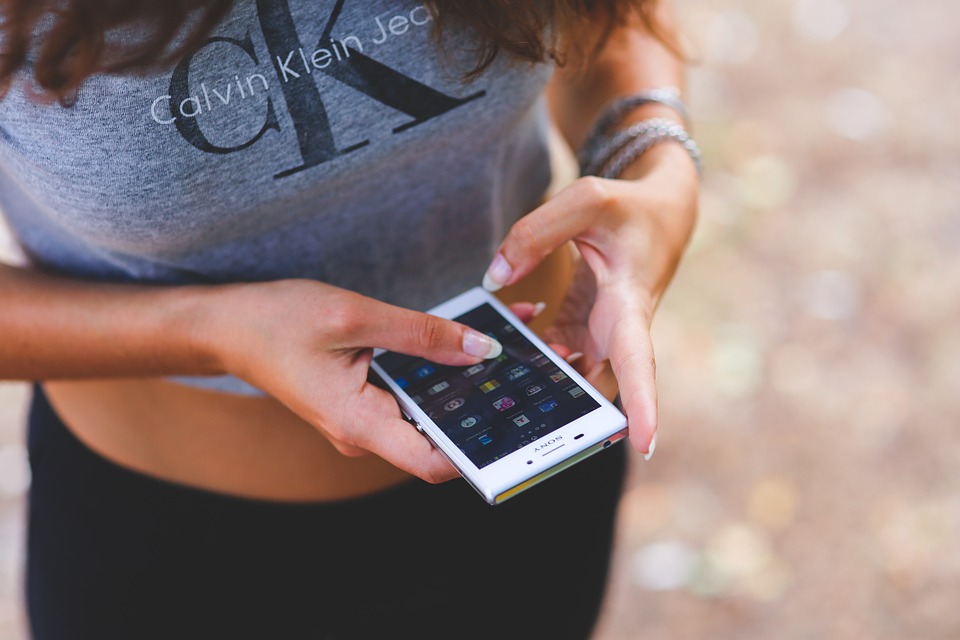person on a phone using an app